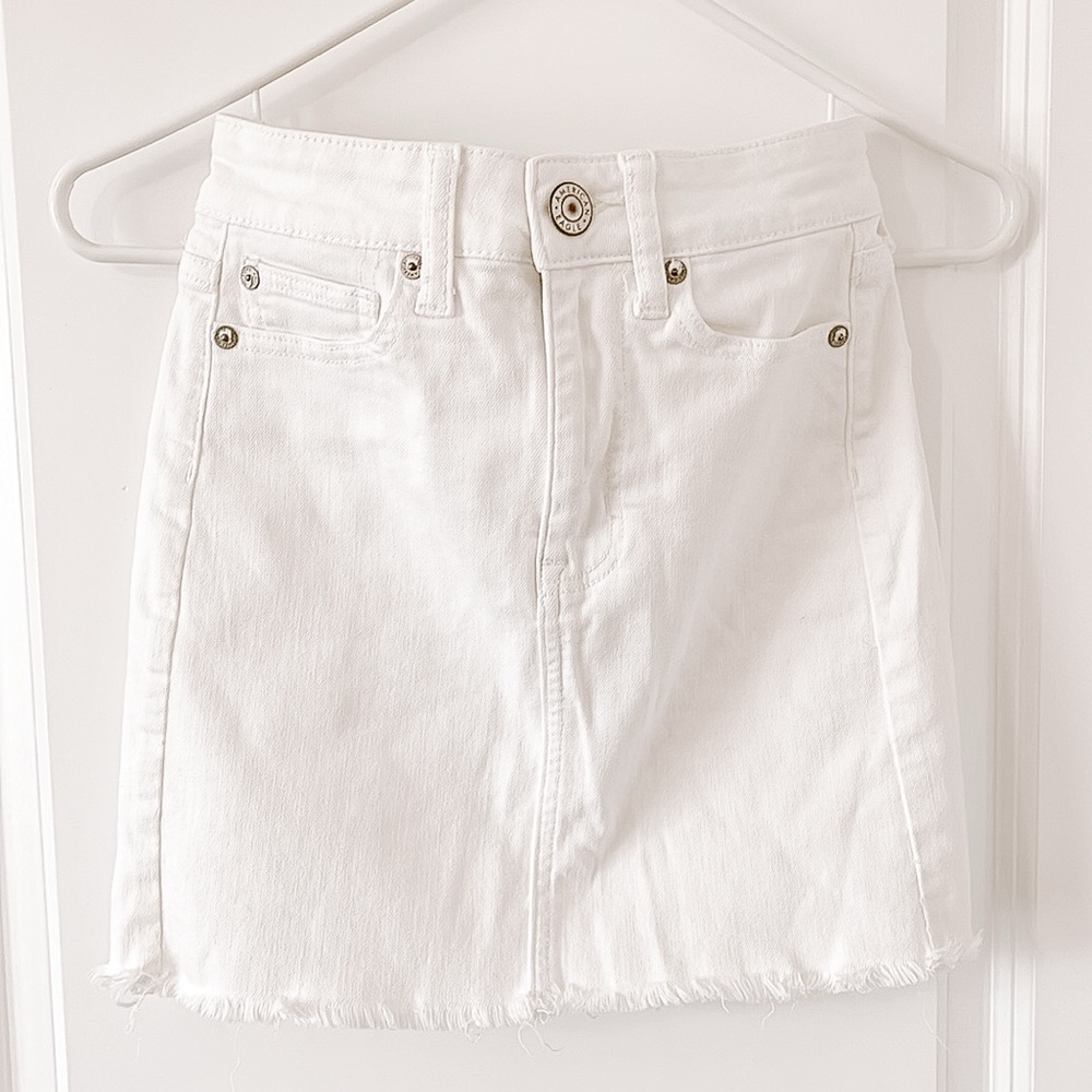 American Eagle White Jean Skirt 00
